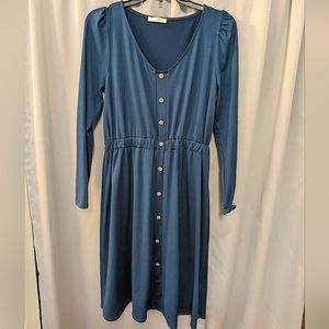 Dark Teal Button Front Dress
